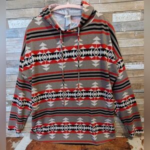 Sew In Love Aztec Hoodie W Side Pockets